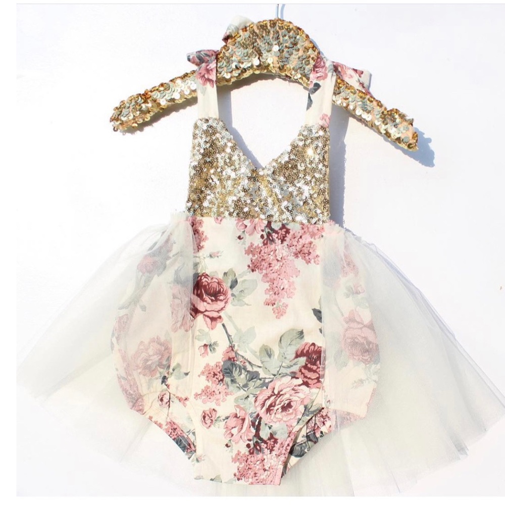 12M BABY BIRTHDAY ROMPER WITH TULL TAIL